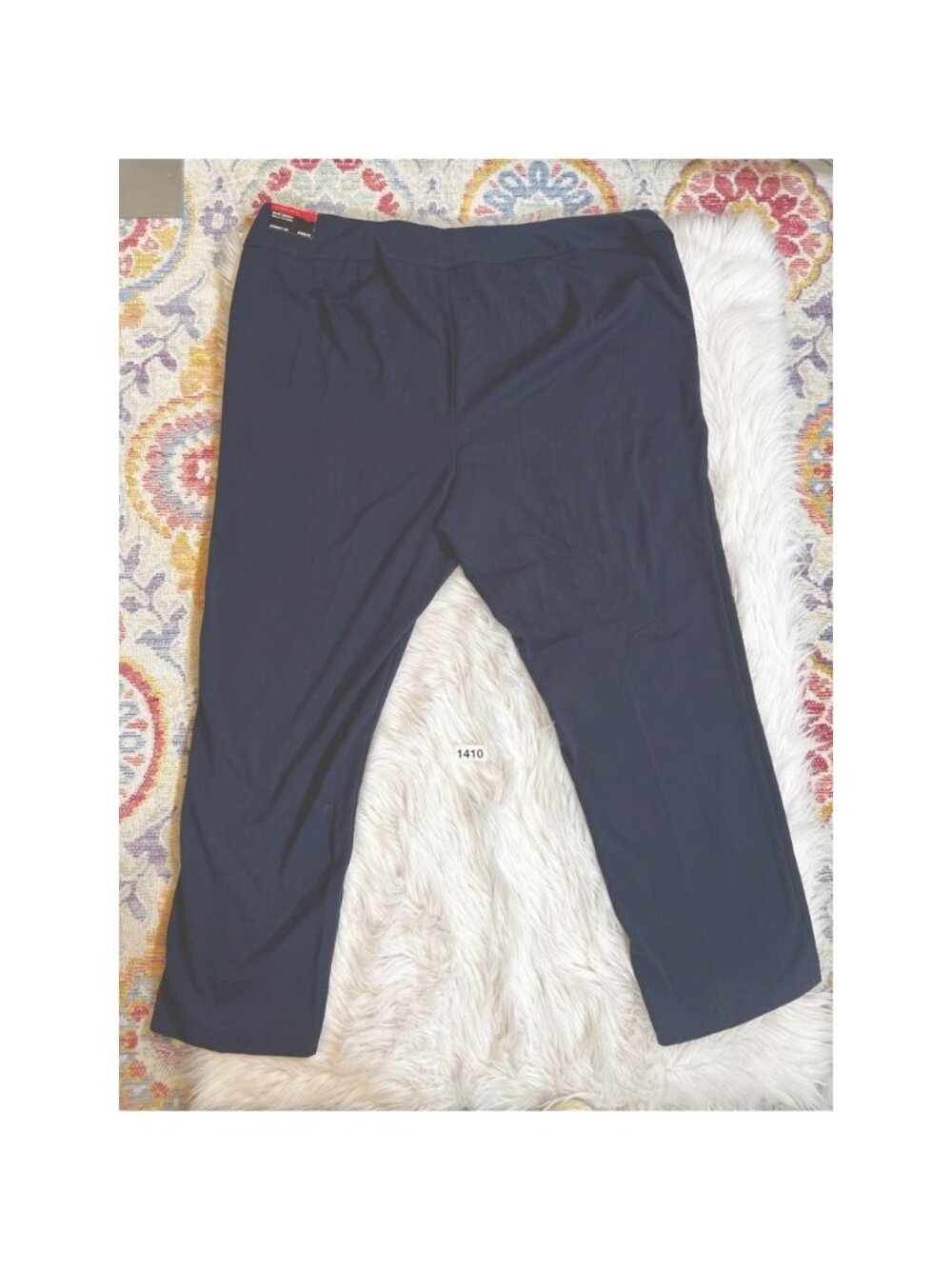 Investments Womens Secret Support Pants 24W Navy Blue Career Stretch Pull On Plu